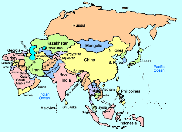 asia map